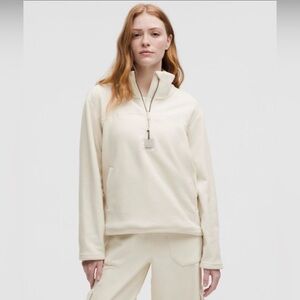 Lululemon Fleece Half-Zip Pullover LTIV Light Ivory NWT L